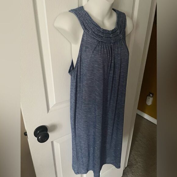Max Studio Blue Sleeveless Flowy Dress With Rope Neck Size S - Picture 2 of 7